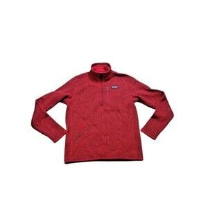 Patagonia Better Sweater Mens Size Small Red Heather Outdoors Quarter Zip Hiking